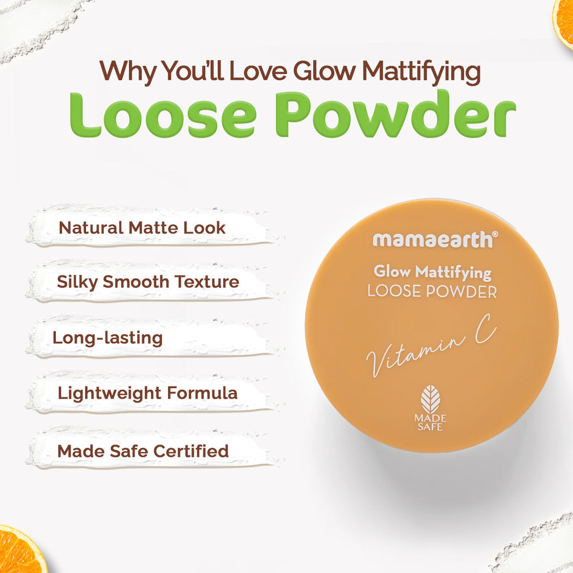 Mamaearth Glow Mattifying Loose Powder With Vitamin C & Aloe Vera For A Natural Matte Look-4