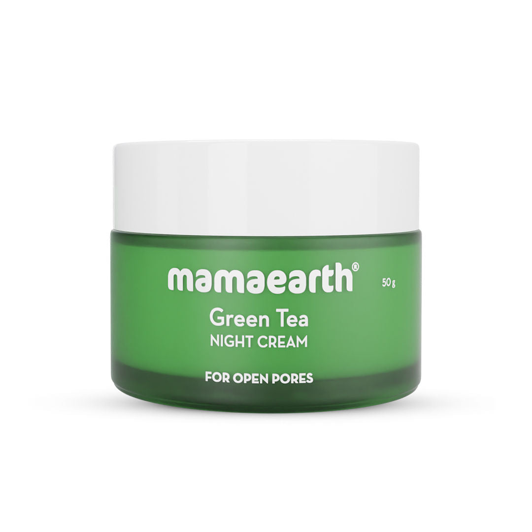 Mamaearth Green Tea Night Cream With Green Tea & Collagen For Open Pores - Moisturizers