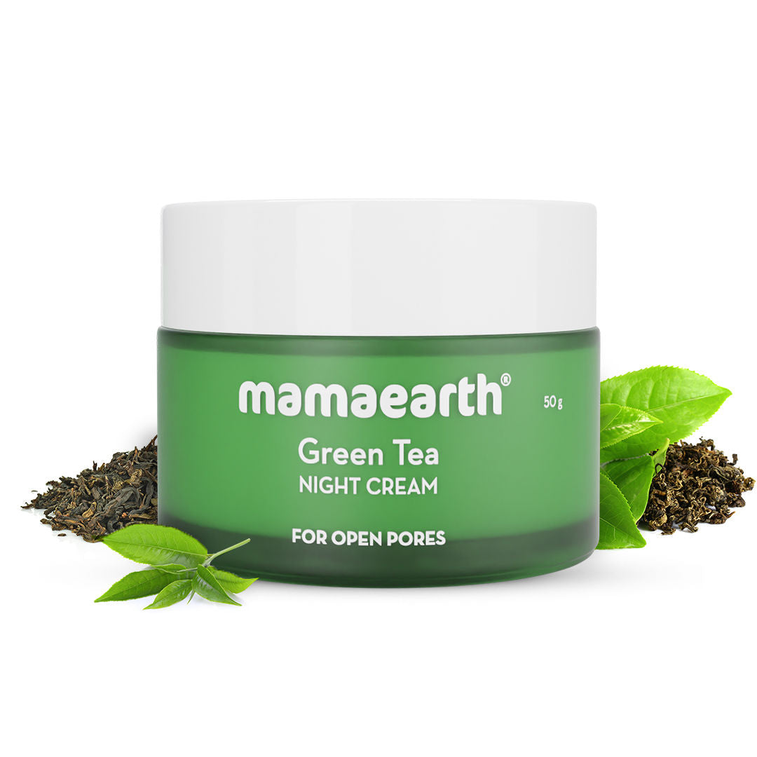 Mamaearth Green Tea Night Cream With Green Tea & Collagen For Open Pores - Moisturizers-2