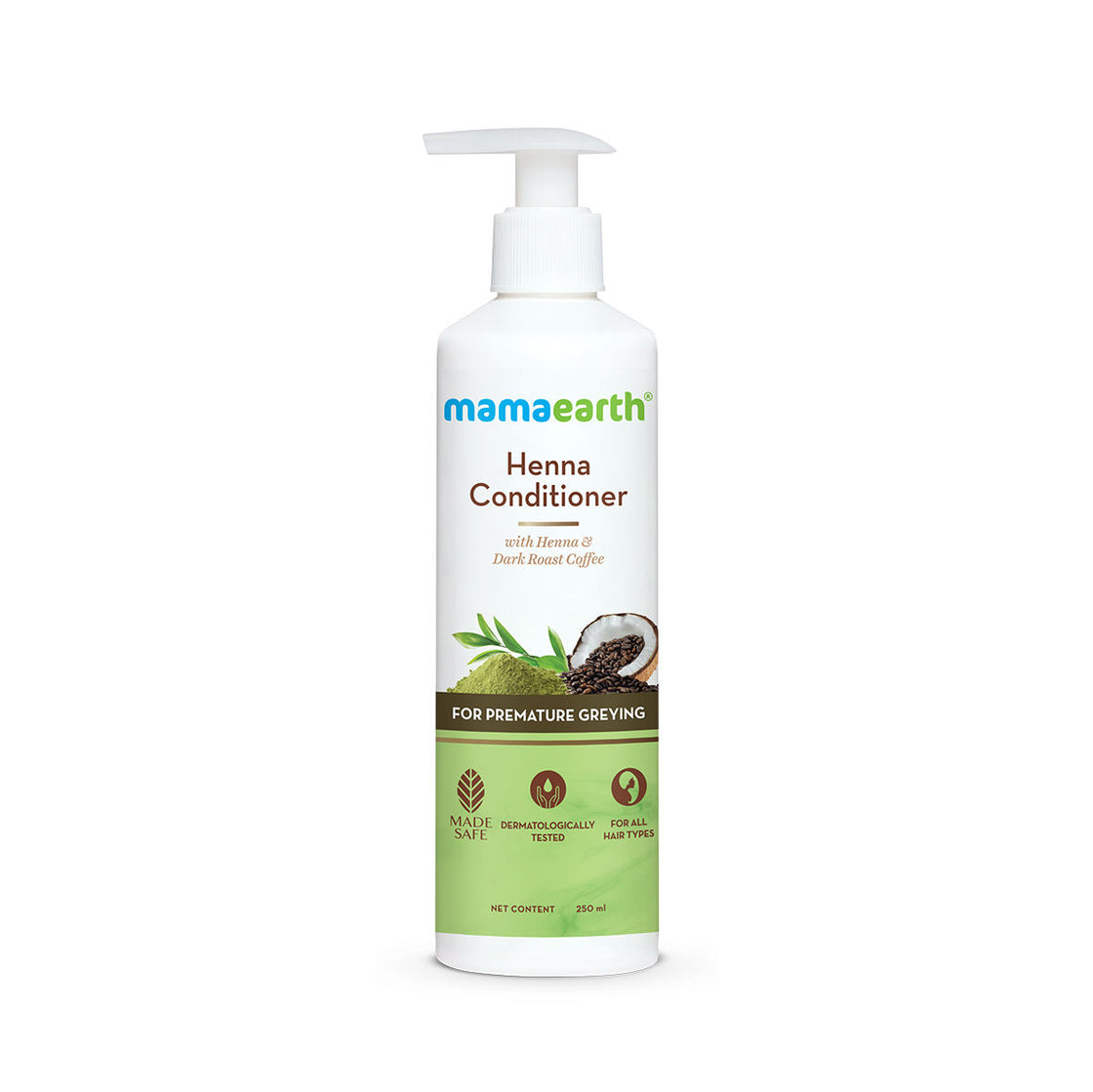 Mamaearth Henna Conditioner, For Grey Hair, With Henna And Deep Roast Coffee For Premature Greying