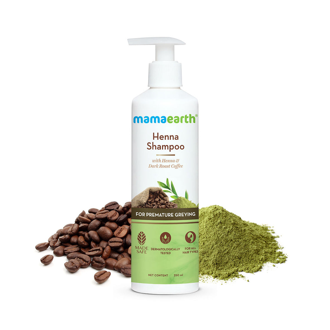 Mamaearth Henna Shampoo, For Grey Hair, With Henna And Deep Roast Coffee For Premature Greying-2