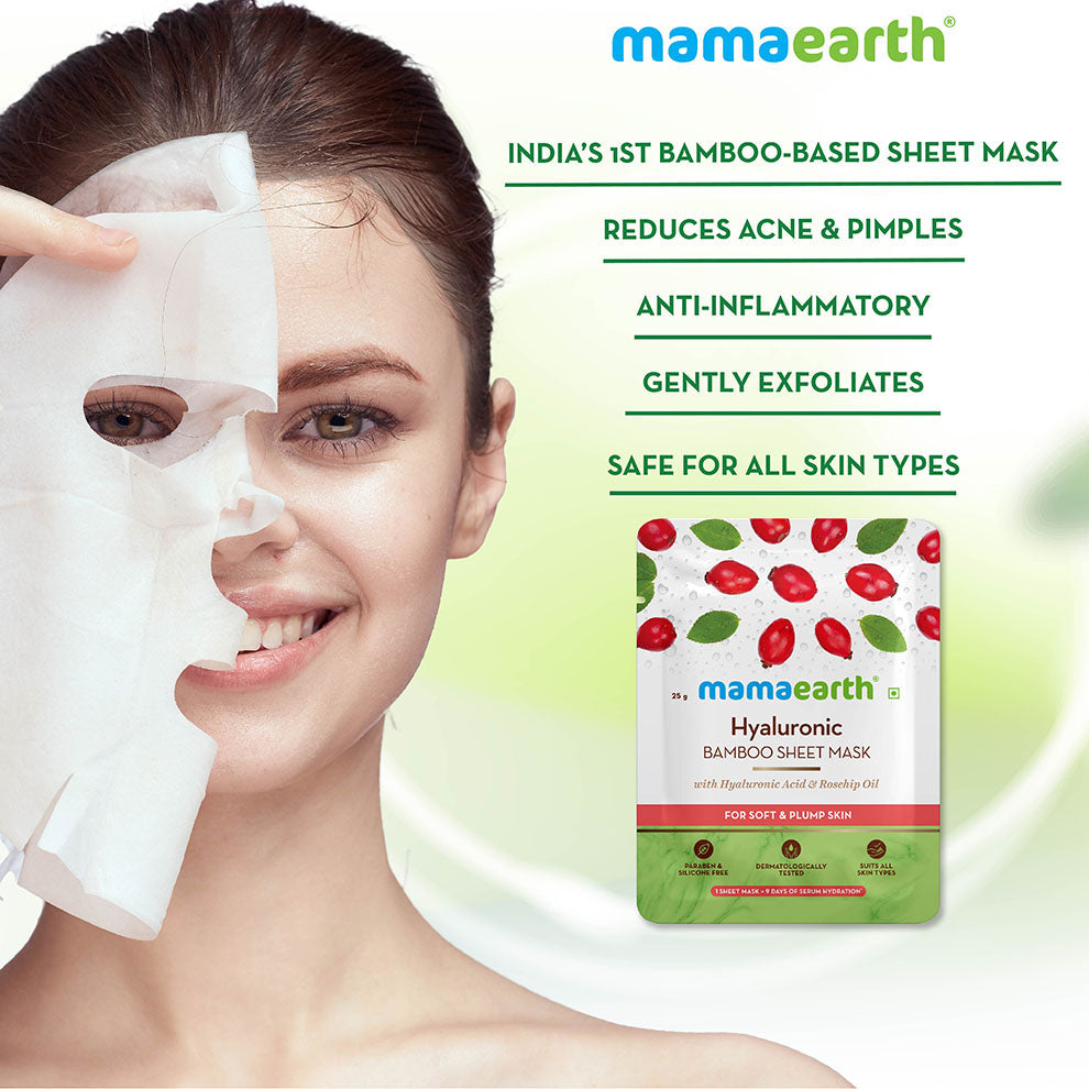 Mamaearth Hyaluronic Bamboo Sheet Mask With Rosehip Oil For Soft & Plump Skin - 25 G-3