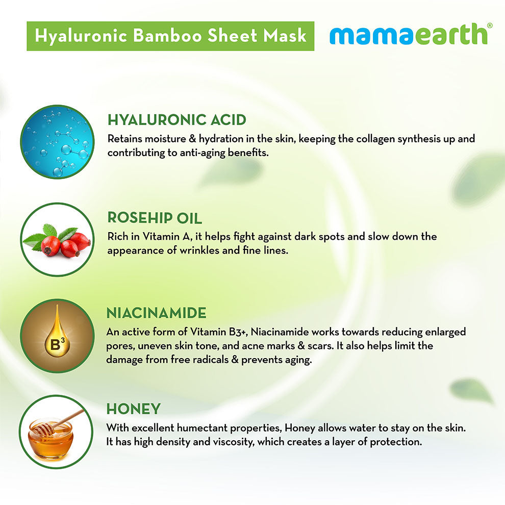Mamaearth Hyaluronic Bamboo Sheet Mask With Rosehip Oil For Soft & Plump Skin - 25 G-4