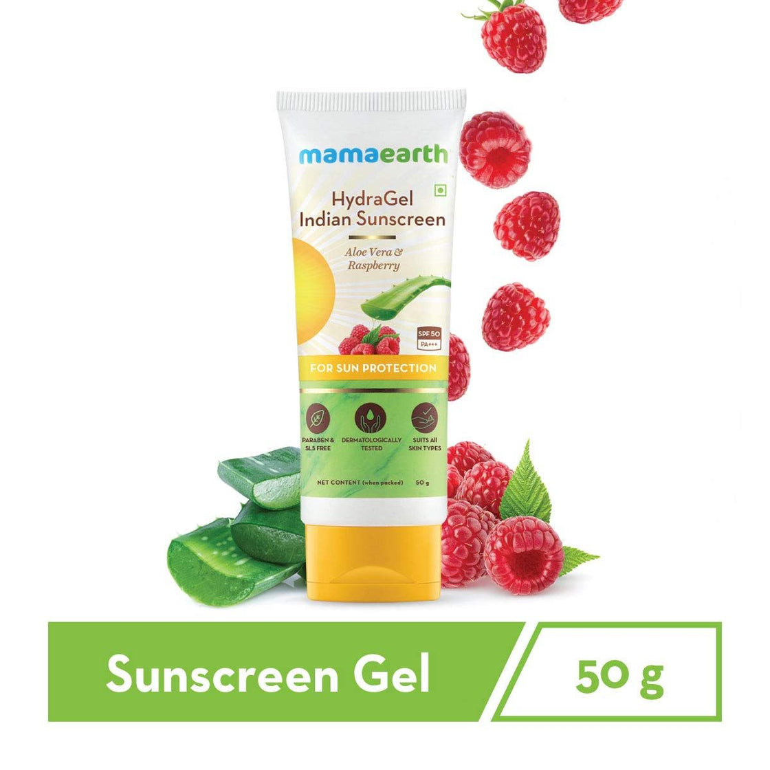 Mamaearth Hydragel Indian Sunscreen Spf 50, With Aloe Vera & Raspberry, For Sun Protection-2