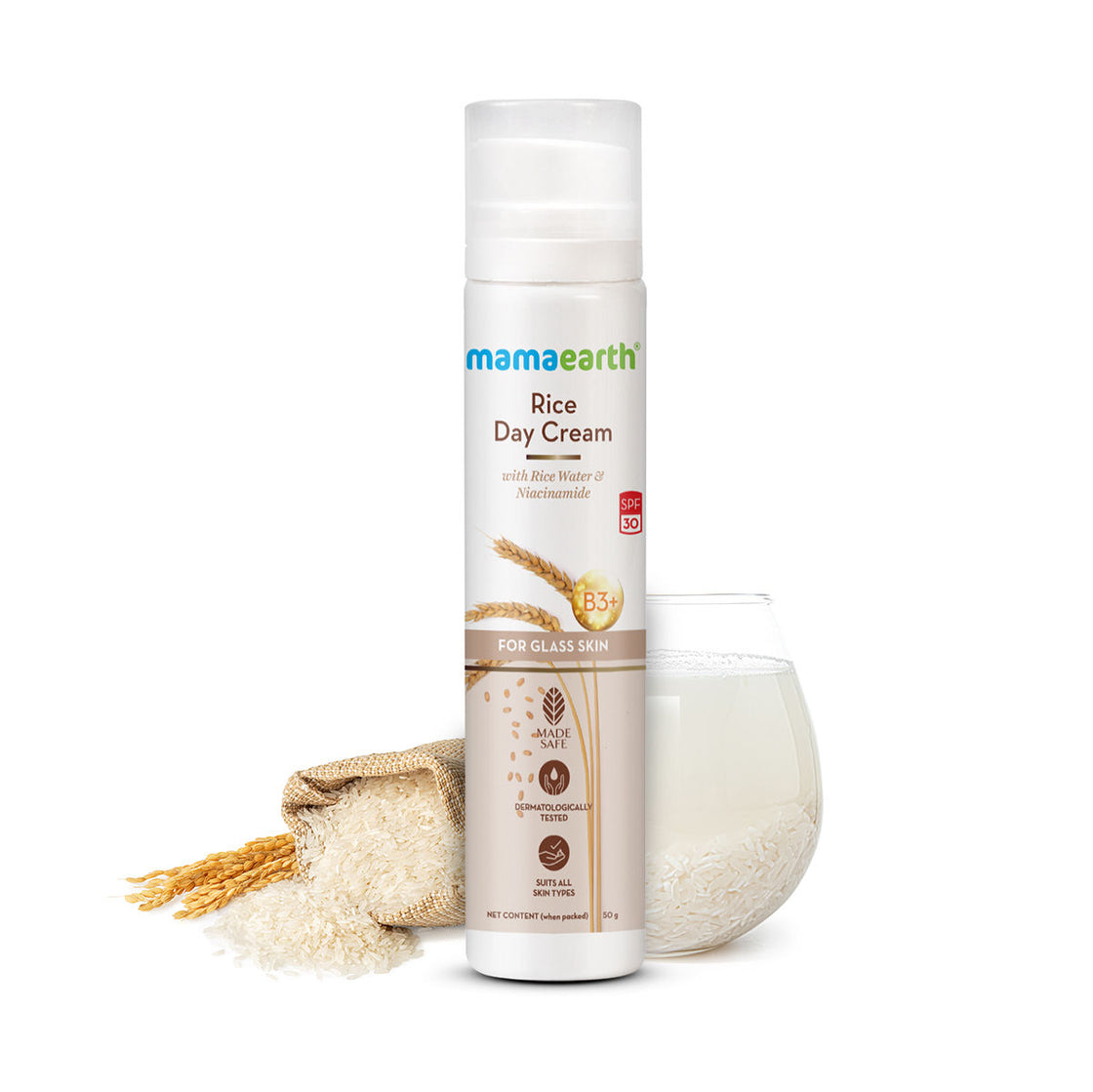 Mamaearth Rice Day Cream For Daily Use With Rice Water & Niacinamide For Glass Skin