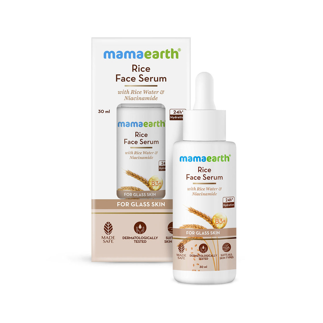 Mamaearth Rice Face Serum For Glowing Skin With Rice Water & Niacinamide For Glass Skin