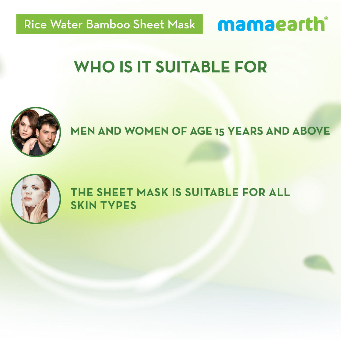 Mamaearth Rice Water Bamboo Sheet Mask With Rice Water & Coconut Milk For Deep Hydration - 25 G-6