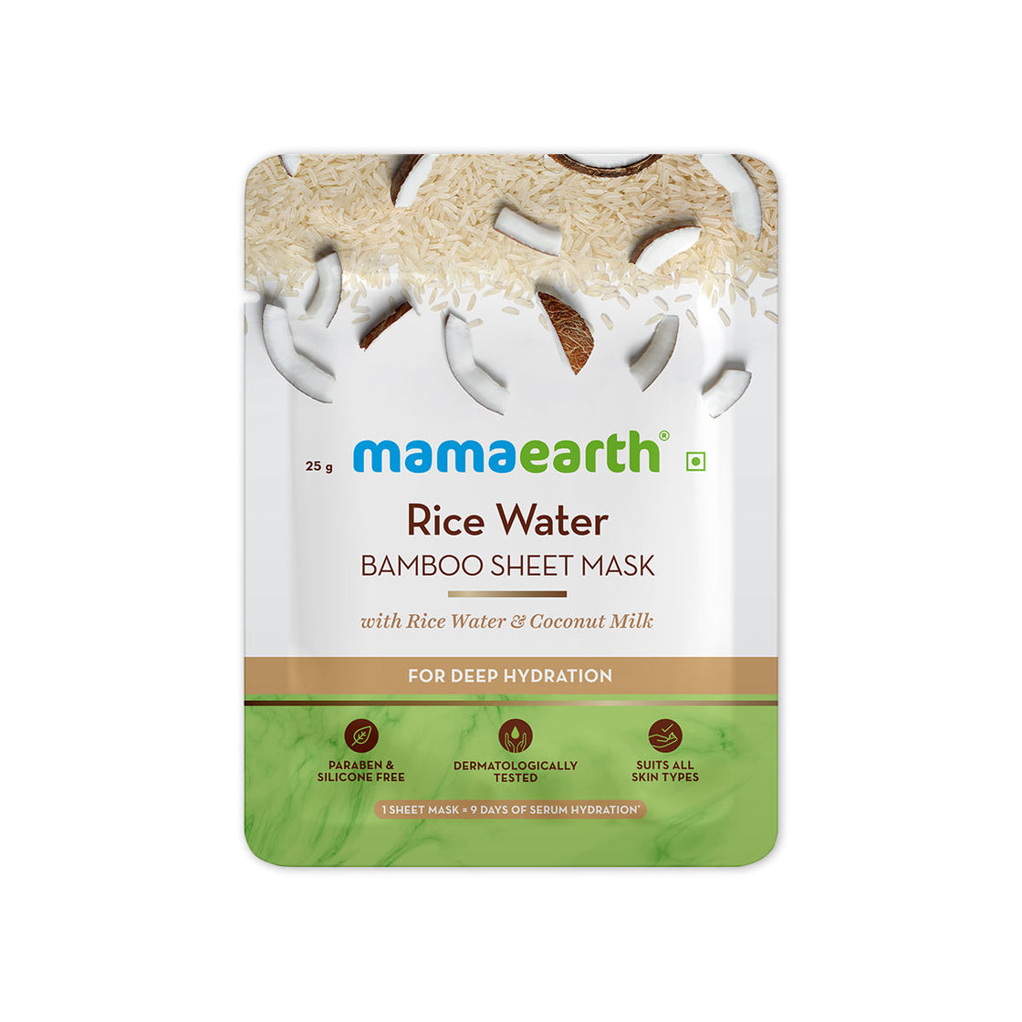 Mamaearth Rice Water Bamboo Sheet Mask With Rice Water & Coconut Milk For Deep Hydration - 25 G-8
