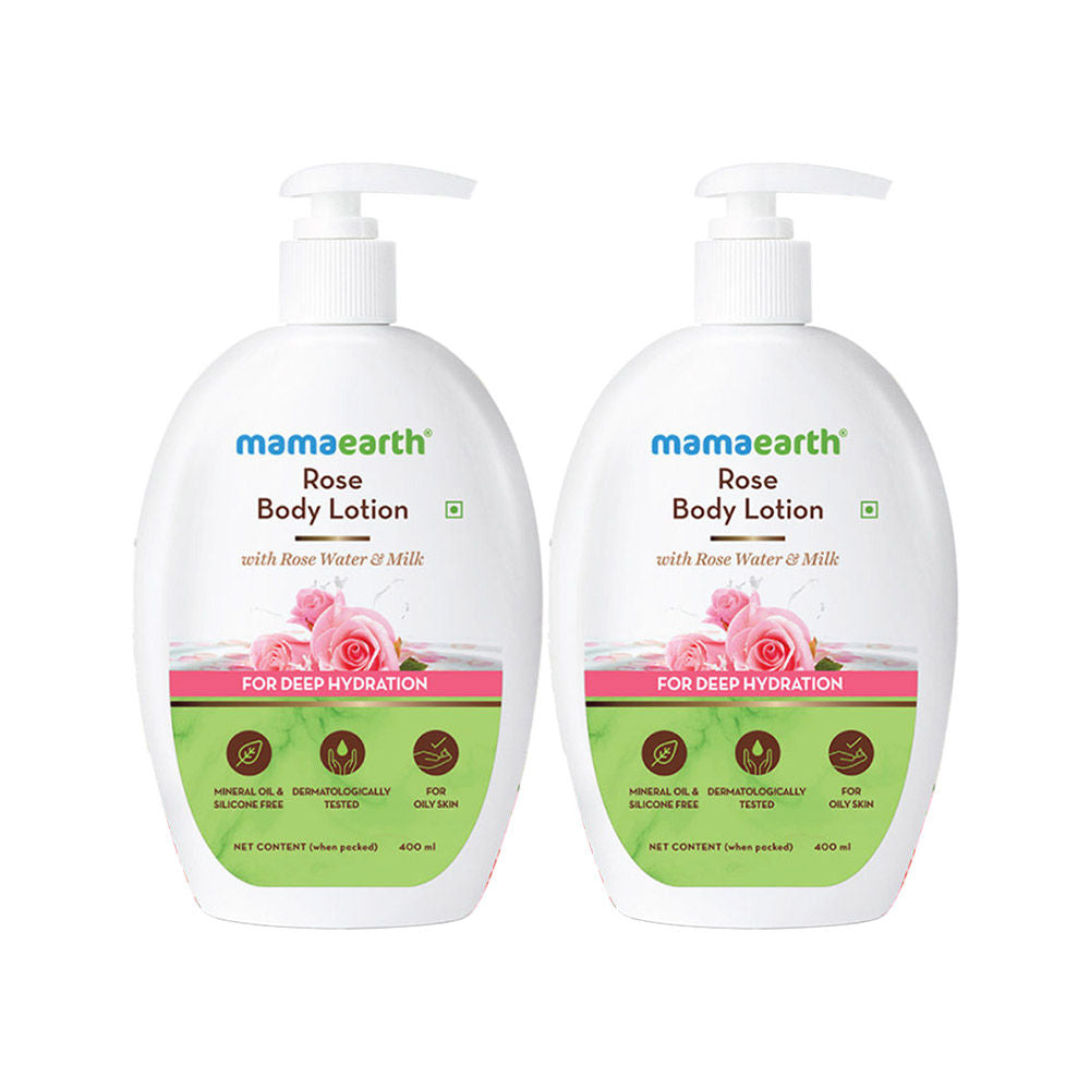 Mamaearth Rose Body Lotion With Rose Water And Milk For Deep Hydration (Pack Of 2)