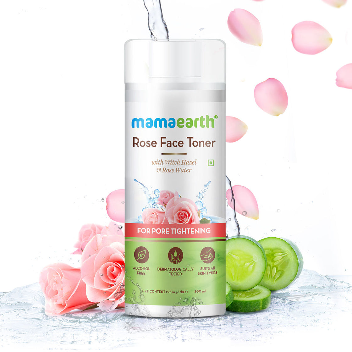 Mamaearth Rose Water Face Toner With Witch Hazel & Rose Water For Pore Tightening