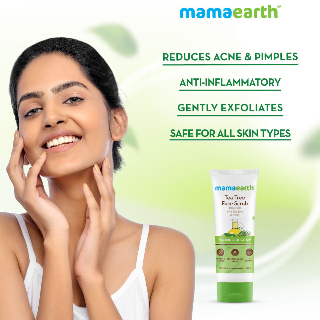 Mamaearth Tea Tree Face Scrub With Tea Tree And Neem For Skin Purification-3