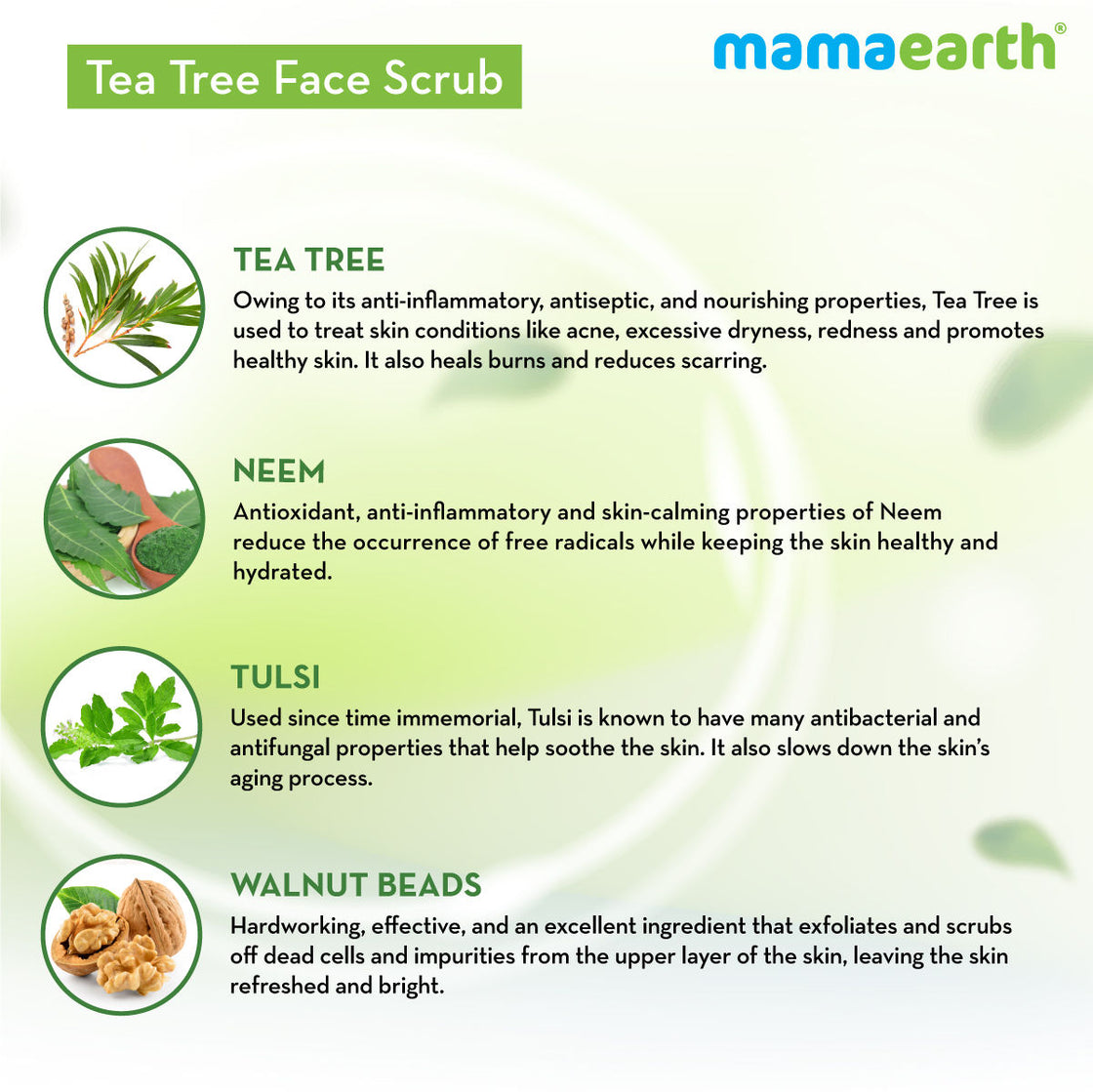 Mamaearth Tea Tree Face Scrub With Tea Tree And Neem For Skin Purification-4