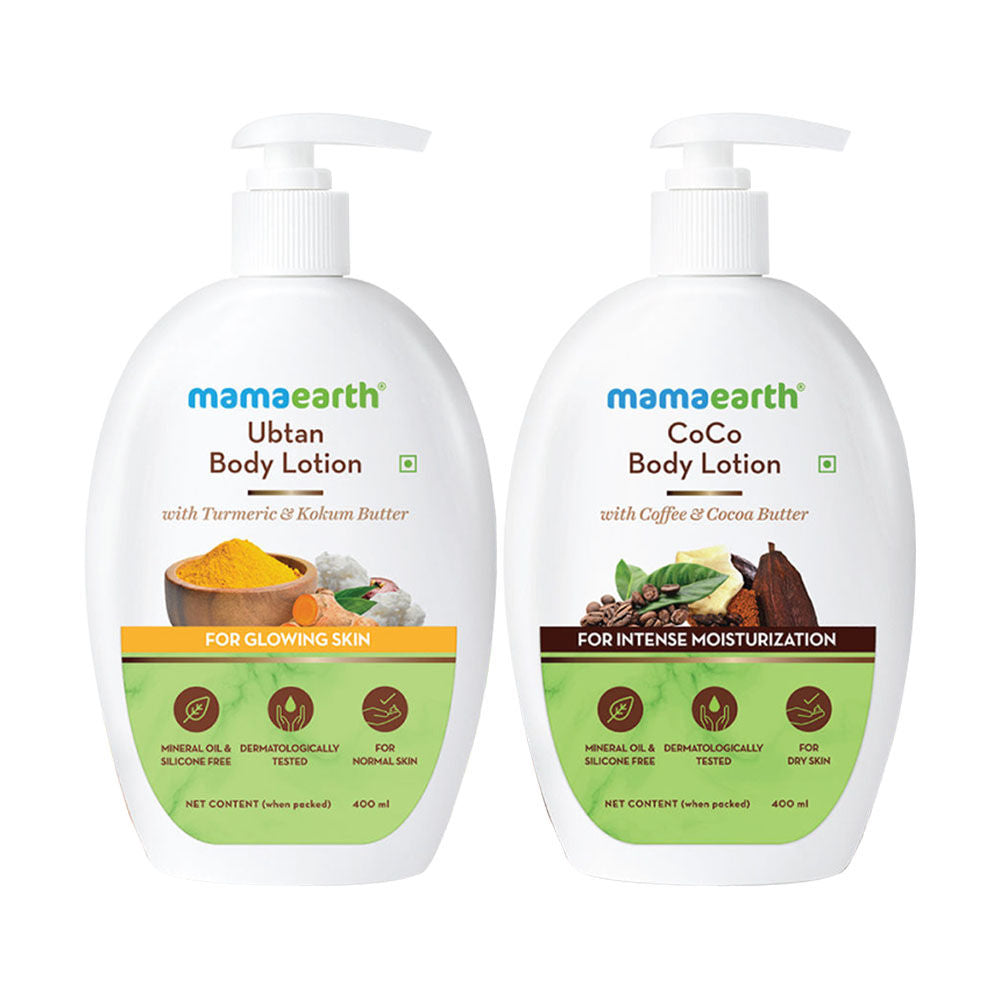 Mamaearth Ubtan Body Lotion With Turmeric & Kokum Butter And Coco Body Lotion With Coffee And Cocoa