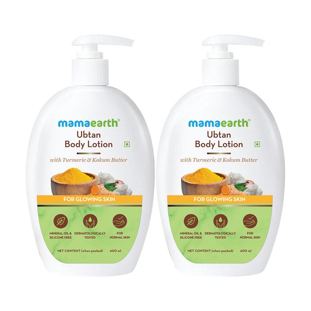 Mamaearth Ubtan Body Lotion With Turmeric & Kokum Butter For Glowing Skin- Pack Of 2