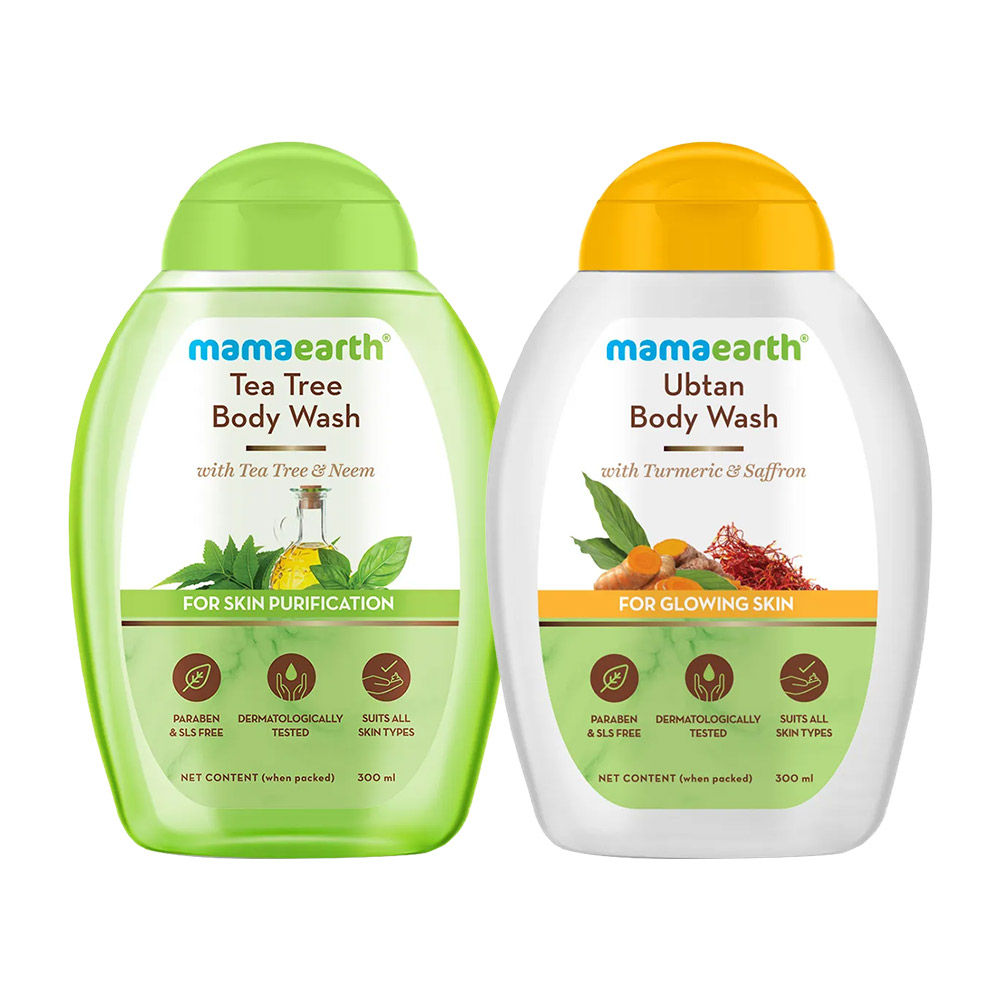 Mamaearth Ubtan Body Wash + Tea Tree Body Wash - Pack Of 2