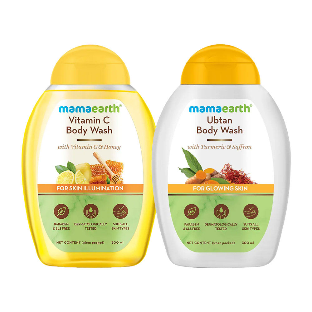 Mamaearth Ubtan Body Wash + Vitamin C Body Wash - Pack Of 2