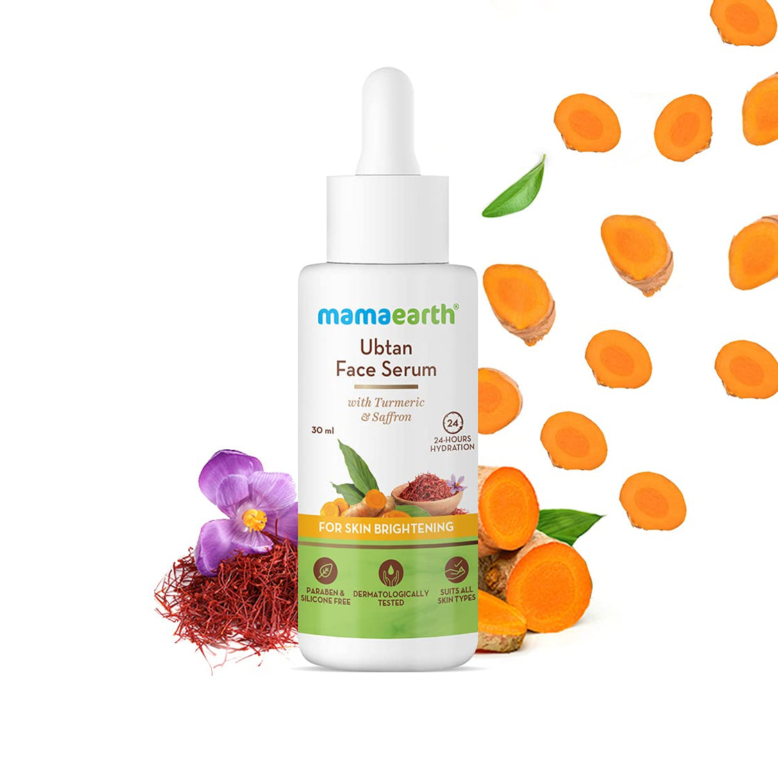 Mamaearth Ubtan Face Serum For Glowing Skin, With Turmeric & Saffron For Skin Brightening