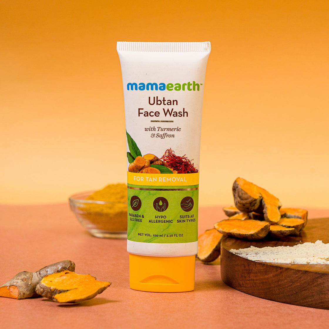 Mamaearth Ubtan Face Wash With Turmeric & Saffron For Tan Removal-2