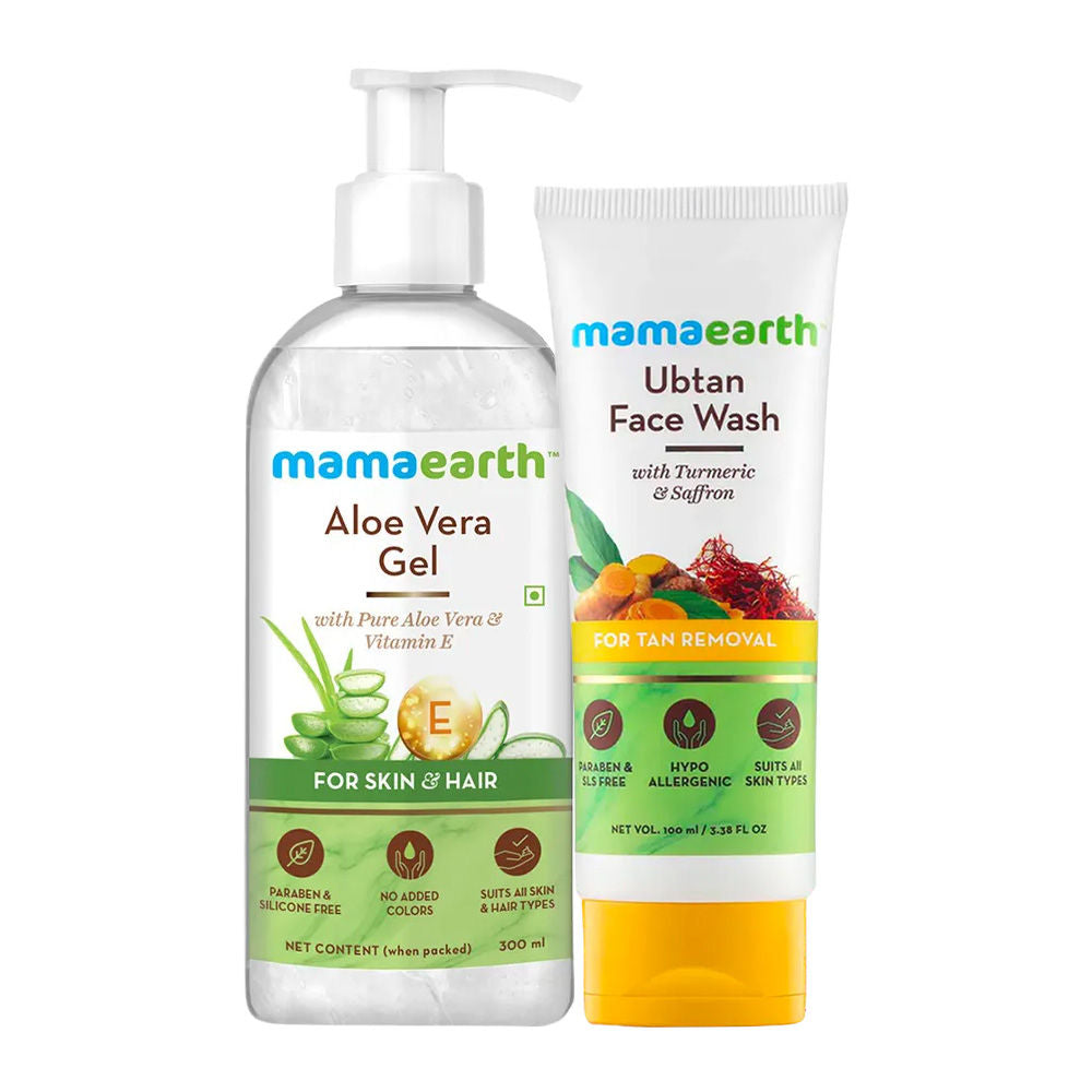 Mamaearth Ubtan Face Wash + Aloe Vera Gel