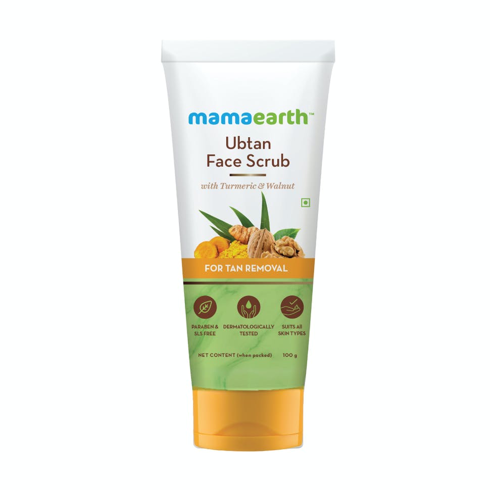 Mamaearth Ubtan Scrub For Face With Turmeric & Walnut For Tan Removal