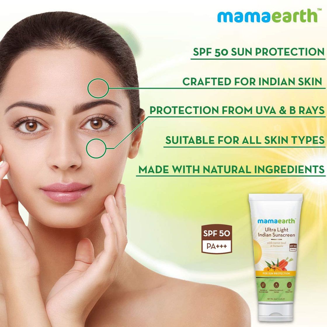 Mamaearth Ultra Light Indian Sunscreen Spf50 Pa+++ With Turmeric & Carrot Seed-6