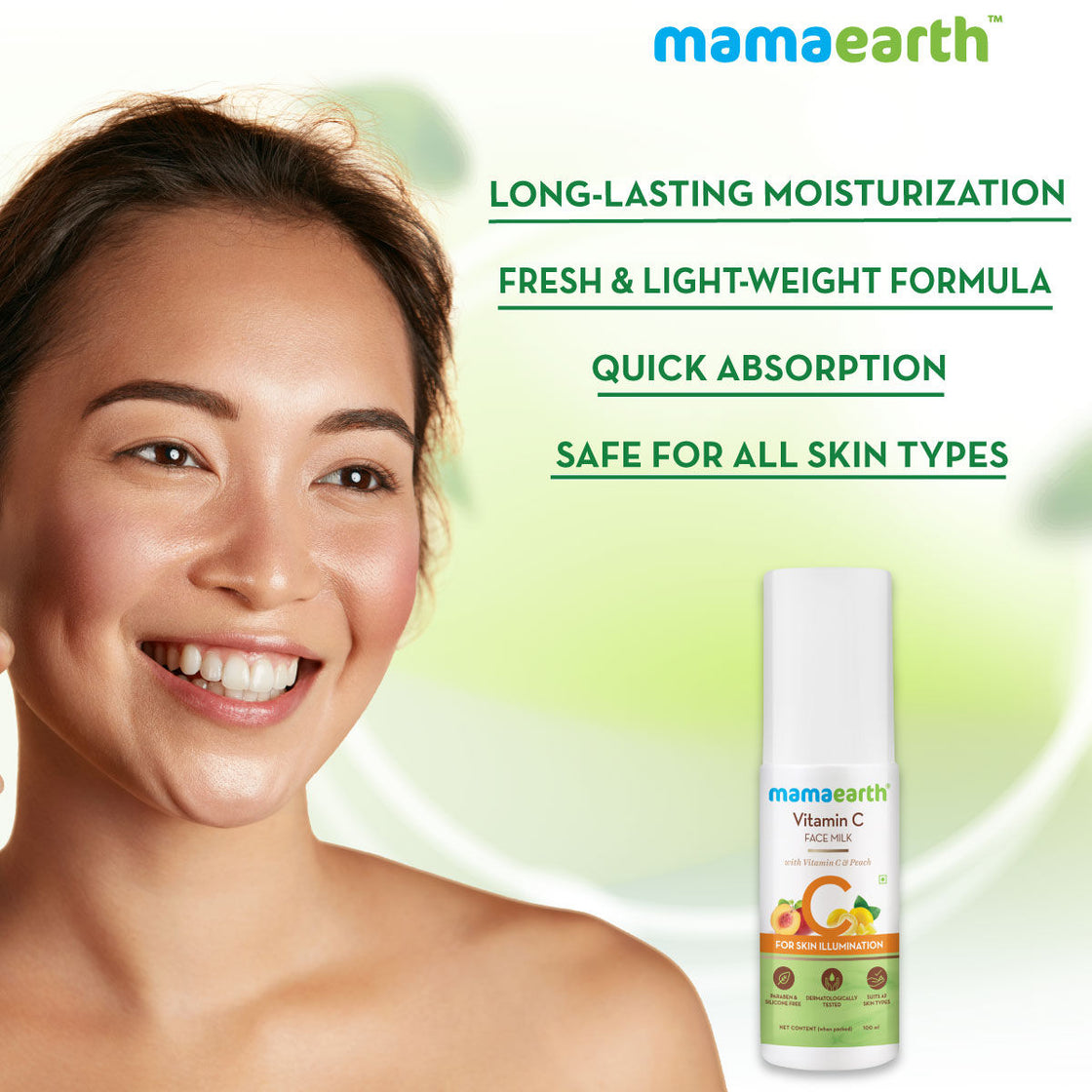 Mamaearth Vitamin C Face Milk With Vitamin C And Peach For Skin Illumination-2