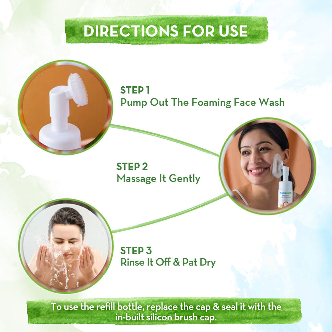 Mamaearth Vitamin C Foaming Face Wash With Brush Combo Pack With Refill For Skin Illumination-4