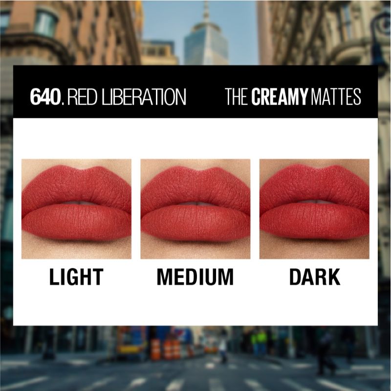 Maybelline New York Color Sensational Creamy Matte Lipstick - 640 Red Liberation