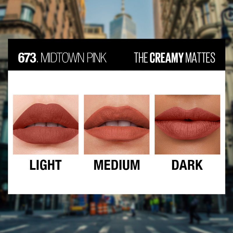 Maybelline New York Color Sensational Creamy Matte Lipstick - 673 Midtown Pink