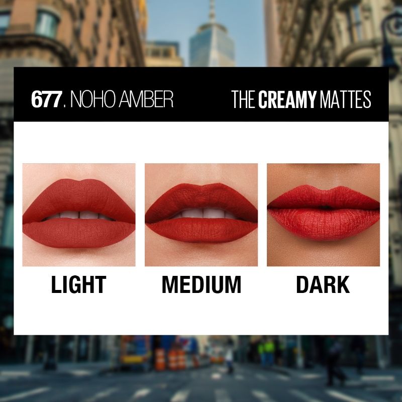 Maybelline New York Color Sensational Creamy Matte Lipstick - 677 Noho Amberm