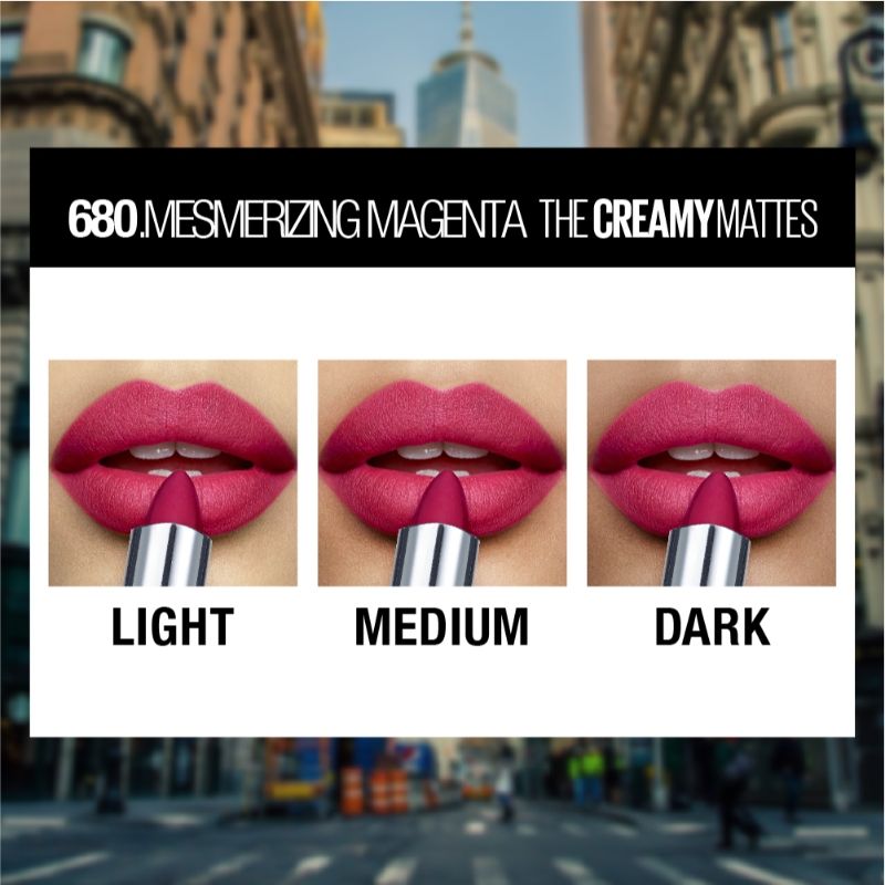 Maybelline New York Color Sensational Creamy Matte Lipstick - 680 Mesmerizing Magenta