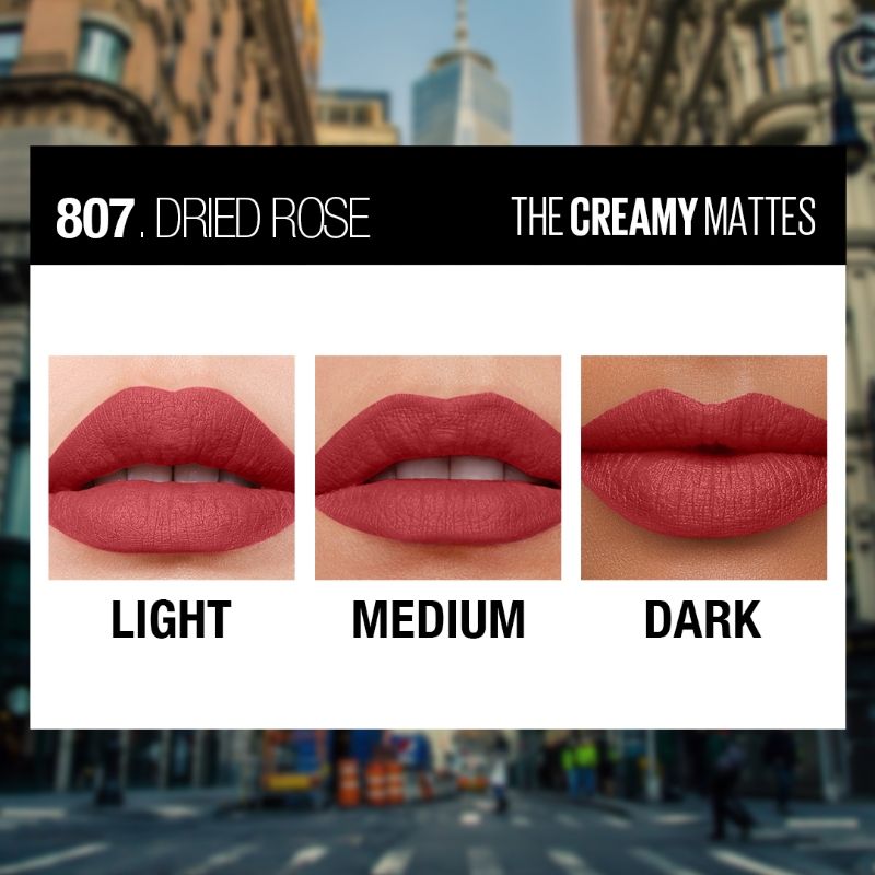 Maybelline New York Color Sensational Creamy Matte Lipstick - 807 Dried Rose