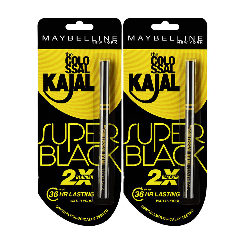 Maybelline New York Colossal Kajal Super Black - Pack Of 2