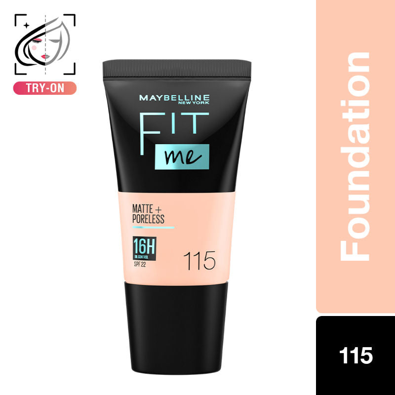 Maybelline New York Fit Me Matte+Poreless Foundation Tube SPF 22 - 115 Ivory With Clay