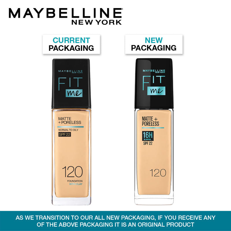 Maybelline New York Fit Me Matte+Poreless Liquid Foundation 16H Oil Control - 120 Classic Ivory