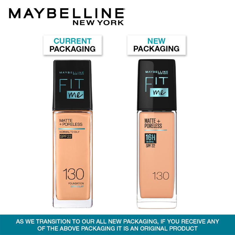 Maybelline New York Fit Me Matte+Poreless Liquid Foundation 16H Oil Control - 130 Buff Beige