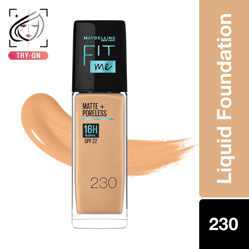 Maybelline New York Fit Me Matte+Poreless Liquid Foundation 16H Oil Control - 230 Natural Buff