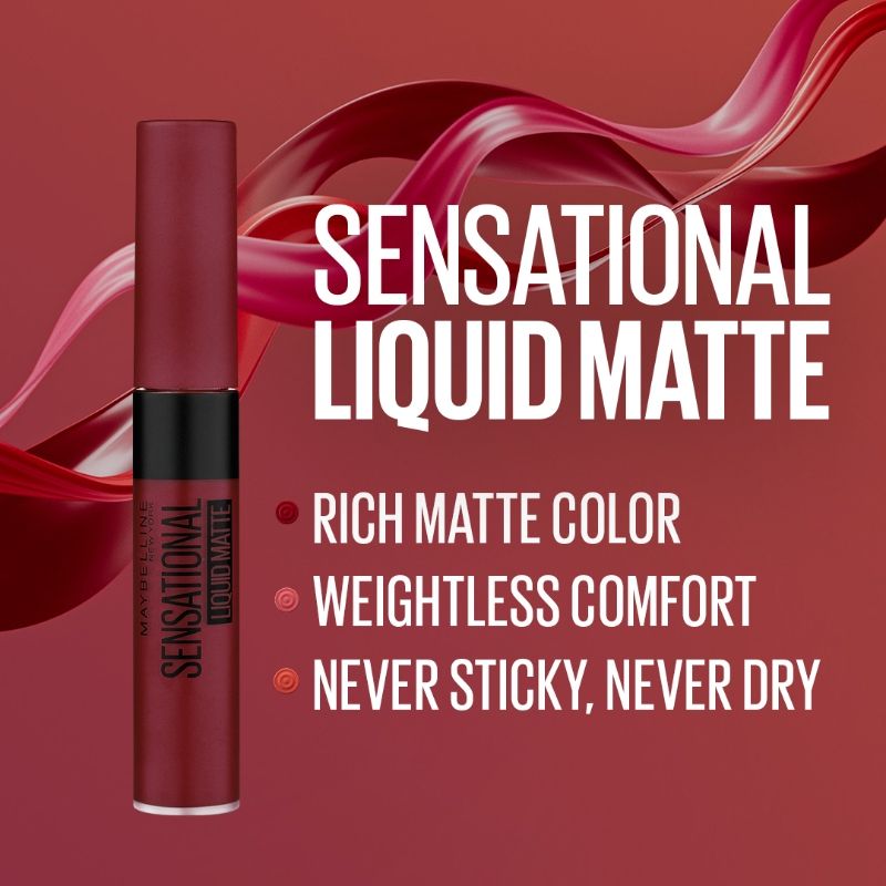 Maybelline New York Sensational Liquid Matte Lipstick - 02 Soft Wine