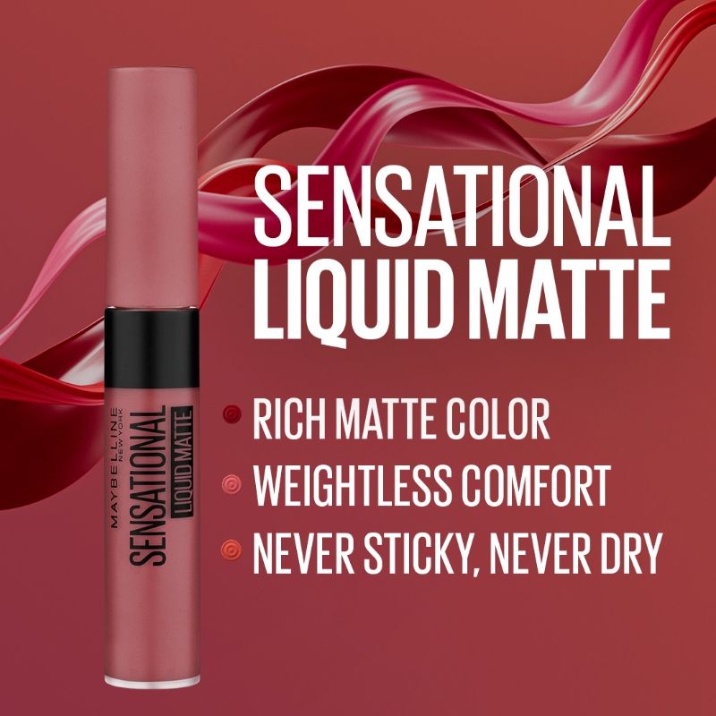 Maybelline New York Sensational Liquid Matte Lipstick - 06 Best Babe