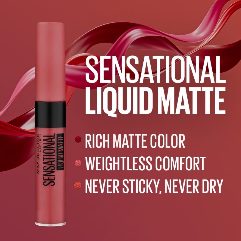 Maybelline New York Sensational Liquid Matte Lipstick - 08 Sensationally Me