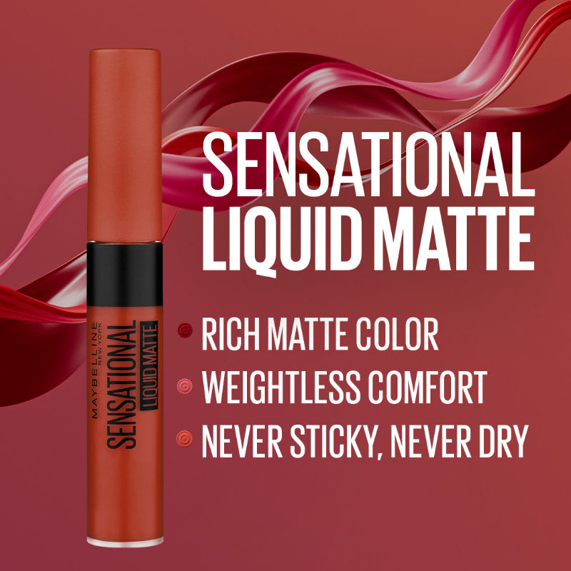 Maybelline New York Sensational Liquid Matte Lipstick - More Than Red
