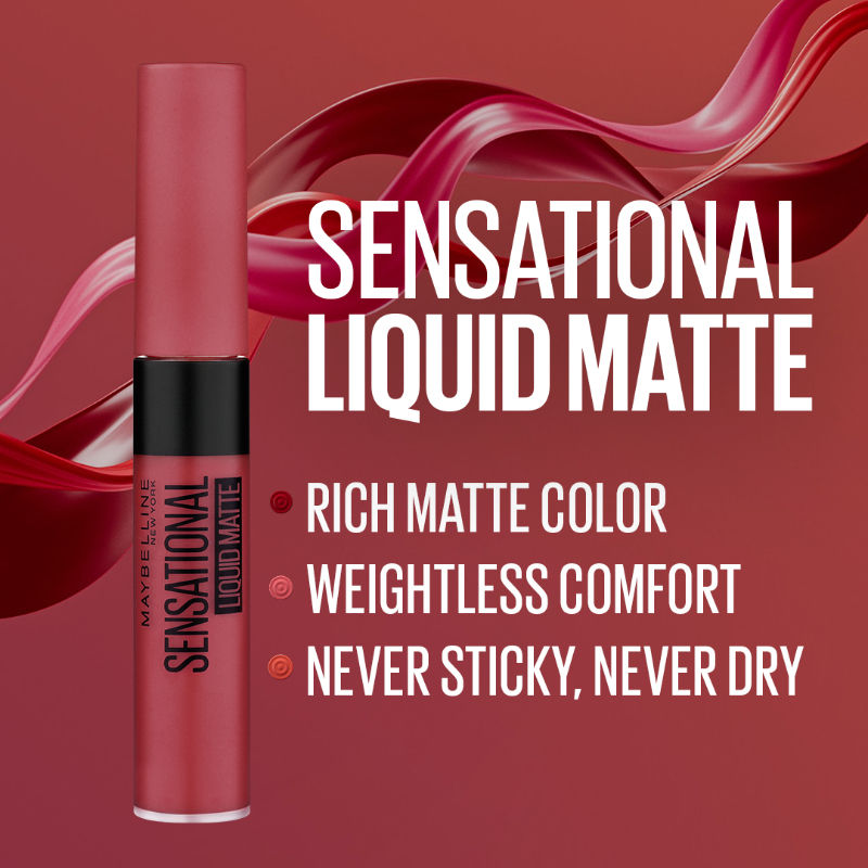 Maybelline New York Sensational Liquid Matte Lipstick - Peach Addict