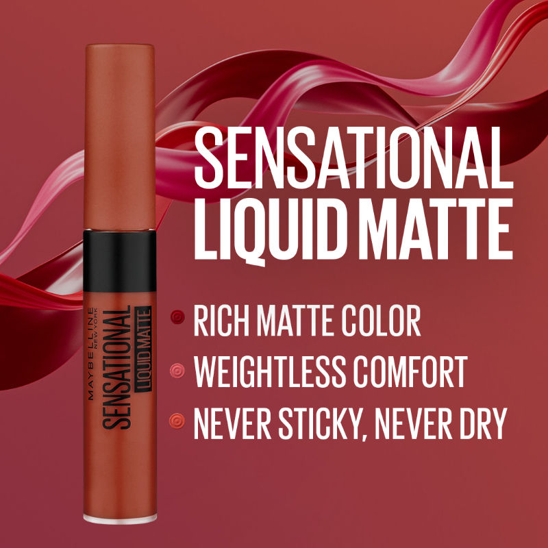 Maybelline New York Sensational Liquid Matte Lipstick - Stop On Red