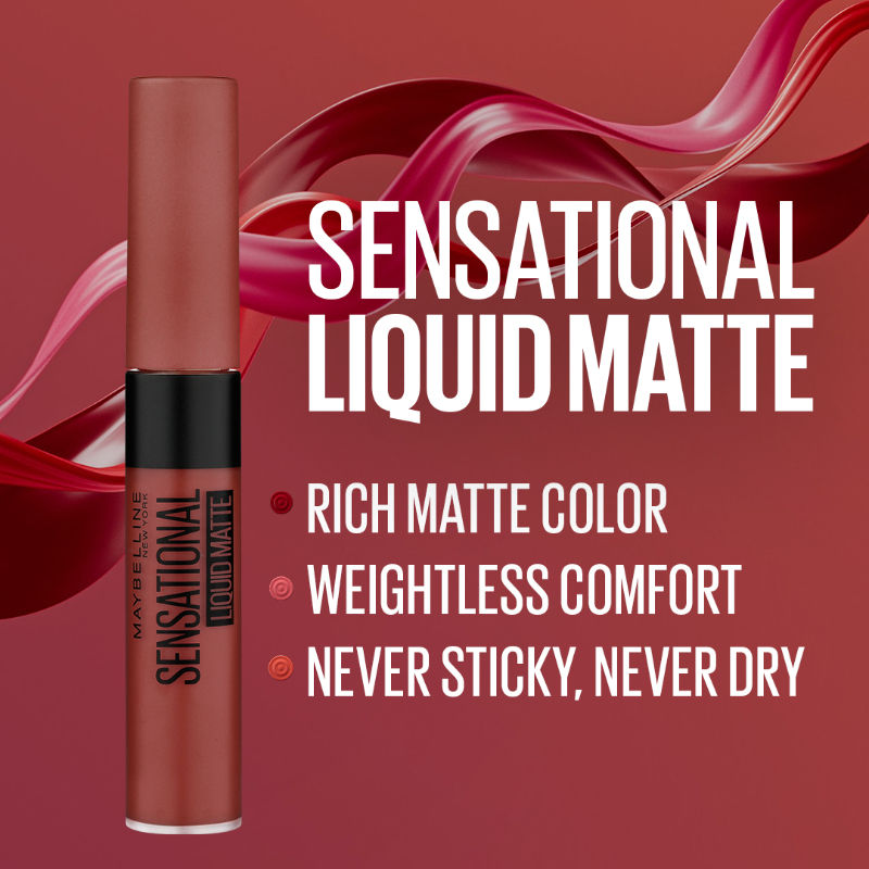 Maybelline New York Sensational Liquid Matte Lipstick - Upbeat Crimson