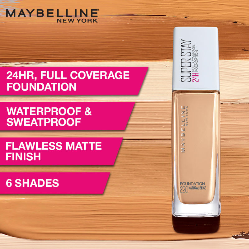 Maybelline New York Super Stay Full Coverage Foundation - Natural Beige 220