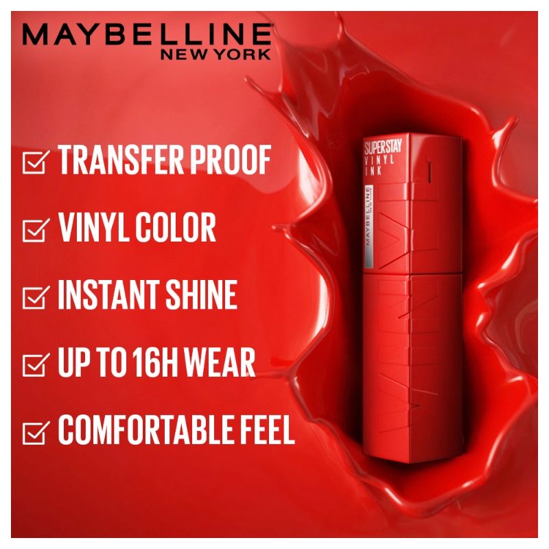 Maybelline New York Superstay Vinyl Ink Liquid Lipstick - Red Hot