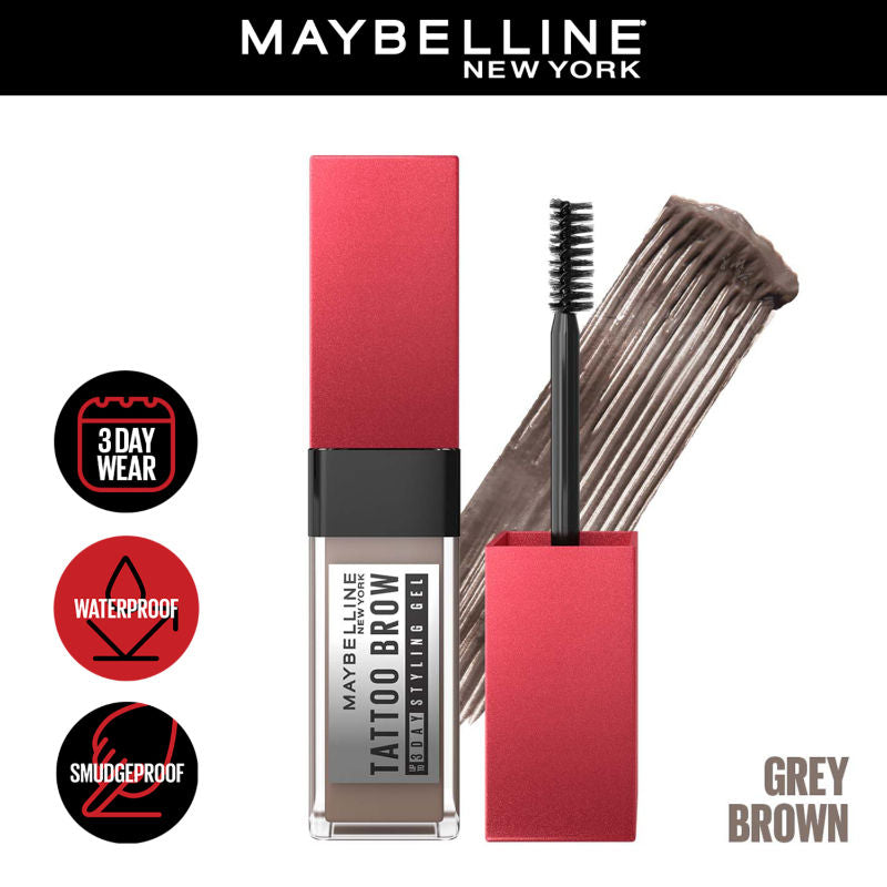 Maybelline New York Tattoo Brow 3 Day Styling Brow Gel - Grey Brown