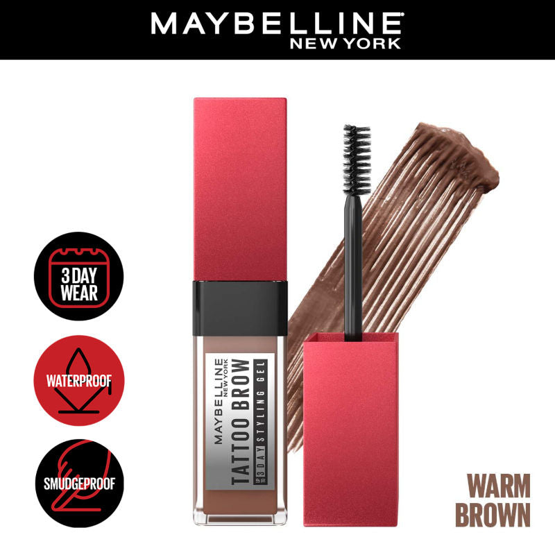 Maybelline New York Tattoo Brow 3 Day Styling Brow Gel - Warm Brown