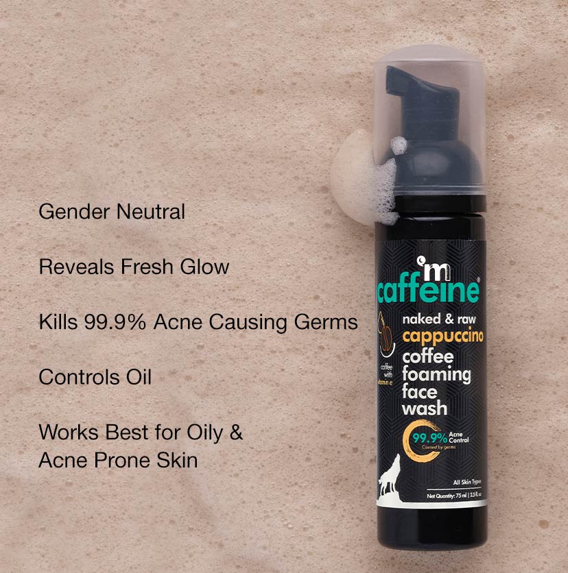 Mcaffeine Cappuccino Coffee Foaming Face Wash - Anti Acne, Oil & Pimple Control Cleanser With Cinnamon & Vitamin E-5