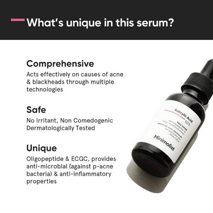 Minimalist 2Percentage Salicylic Acid Face Serum For Blackheads & Whiteheads (30Ml)-5